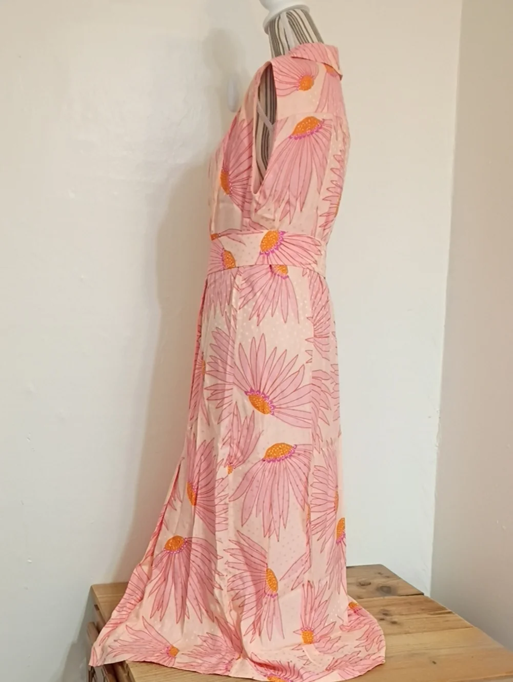 Kate Spade Falling Flowers Silk Blend Floral Wrap Maxi Dress Size 4 MSRP $495